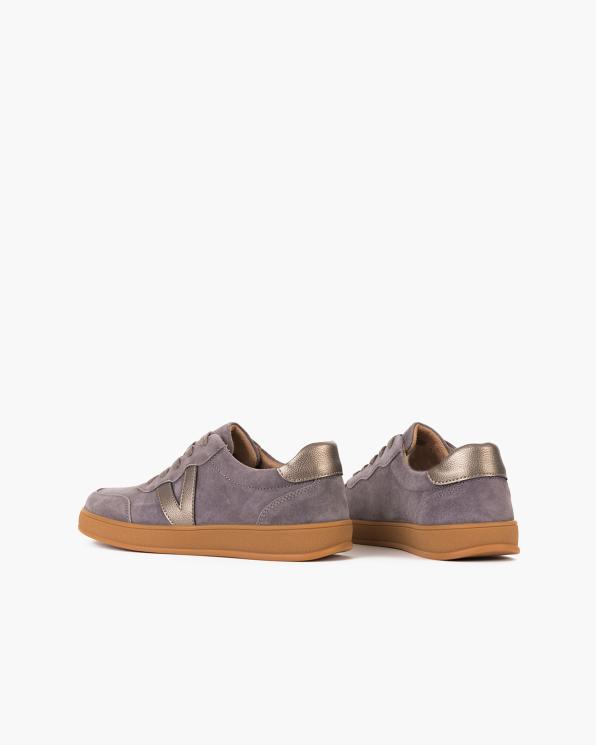 Szare adidasy damskie z naturalnej skóry zamszowej  105-85597-SZARY