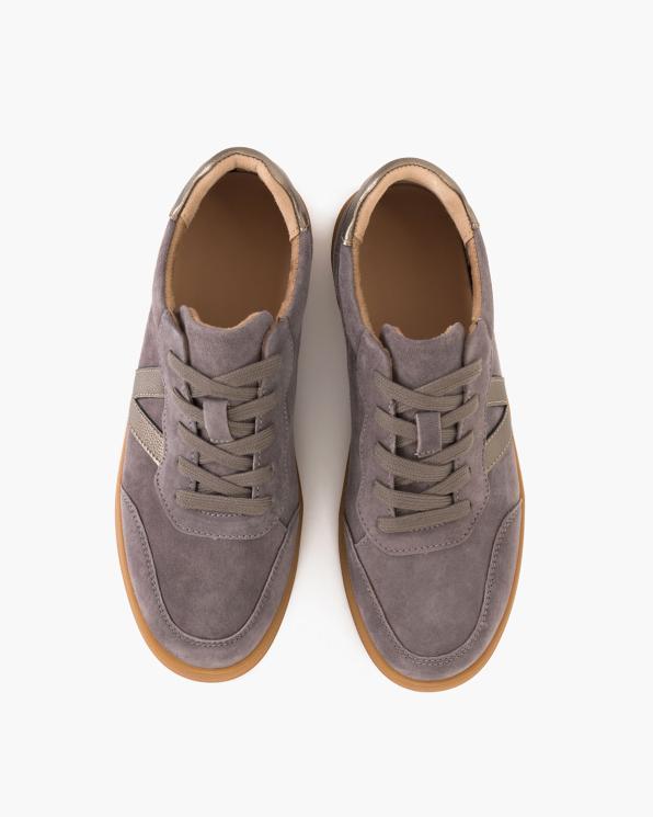 Szare adidasy damskie z naturalnej skóry zamszowej  105-85597-SZARY
