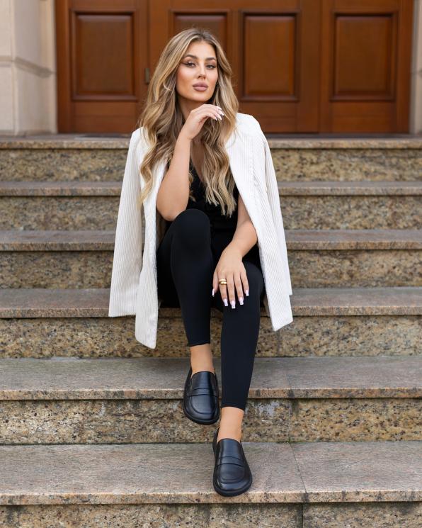 Czarne mokasyny damskie barefoot ze skóry licowej 148-34062-CZARNY