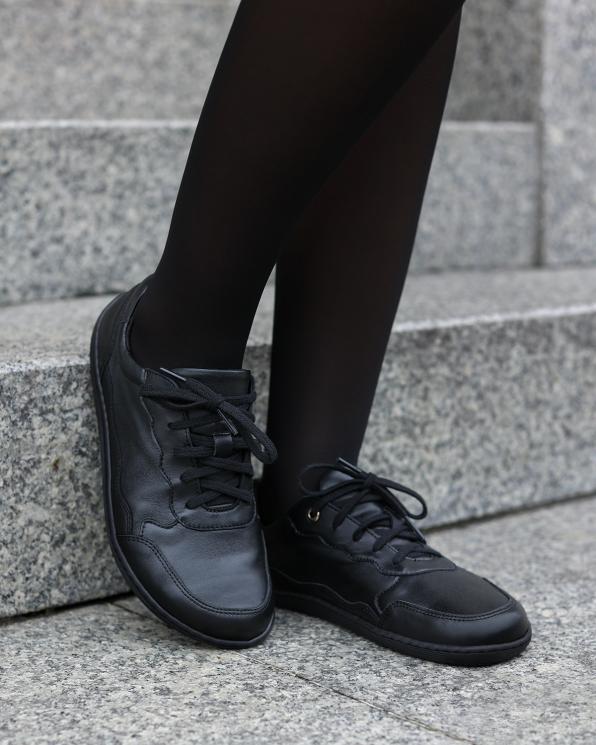 Czarne półbuty damskie barefoot z naturalnej skóry licowej 162-31019-CZARNY