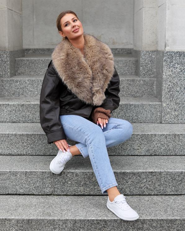 Białe półbuty damskie sznurowane ze skóry licowej barefoot 162-31019-BIAŁY