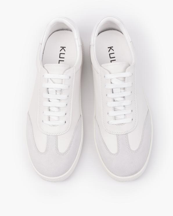 Białe półbuty męskie sznurowane ze skóry licowej 151-3142-3-BIAŁY