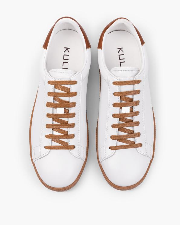 Białe trampki męskie z naturalnej skóry licowej 151-3142-2-BIAŁY