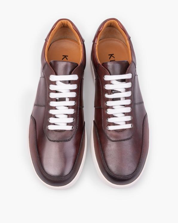 Ciemnobrązowe półbuty sportowe męskie skórzane 151-0242-41-BRĄZ