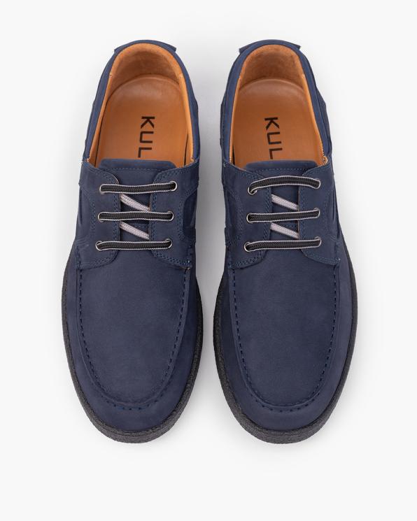 Granatowe półbuty męskie żeglarskie nubukowe 151-6152-1-NAVY