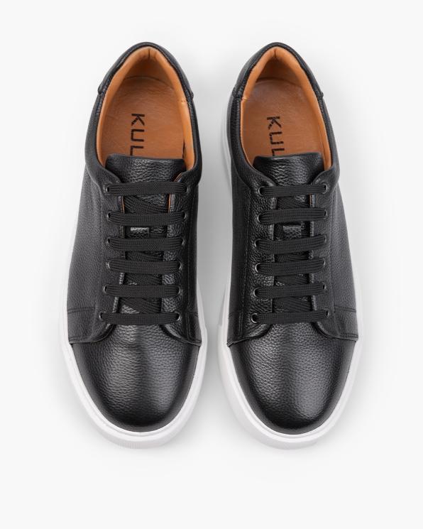 Czarne trampki męskie skórzane na platformie 151-3242-31-CZAR