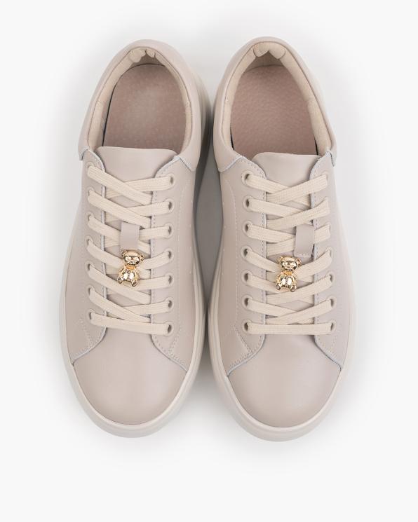 Beżowe adidasy damskie skórzane na platformie 139-97391-N-BEŻ