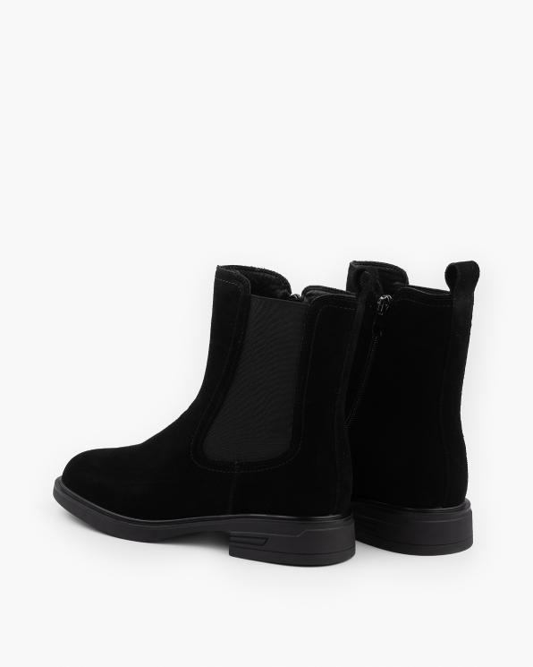 Czarne sztyblety damskie zamszowej na niskim obcasie 169-852-CZARNY