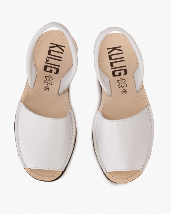 Białe sandały skórzane  009 -102-BIAŁY
