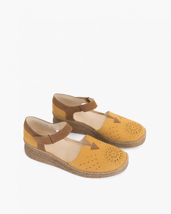 Żółte sandały damskie nubukowe espadryle  110-826-ZÓŁTY