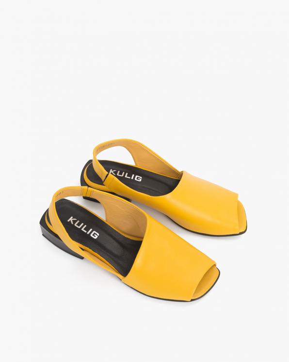 Żółte sandały damskie skórzane  108-204-ŻÓŁTY