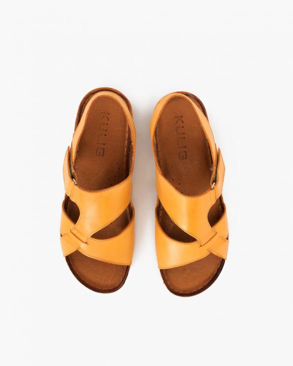 Żółte sandały damskie skórzane  112-809-ŻÓŁTY