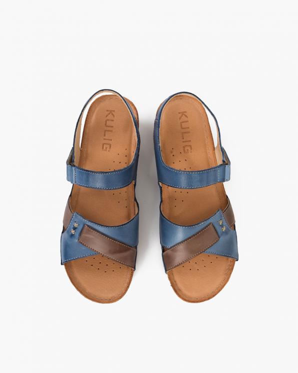 Niebieskie sandały damskie skórzane  110-620-JEANS-CA