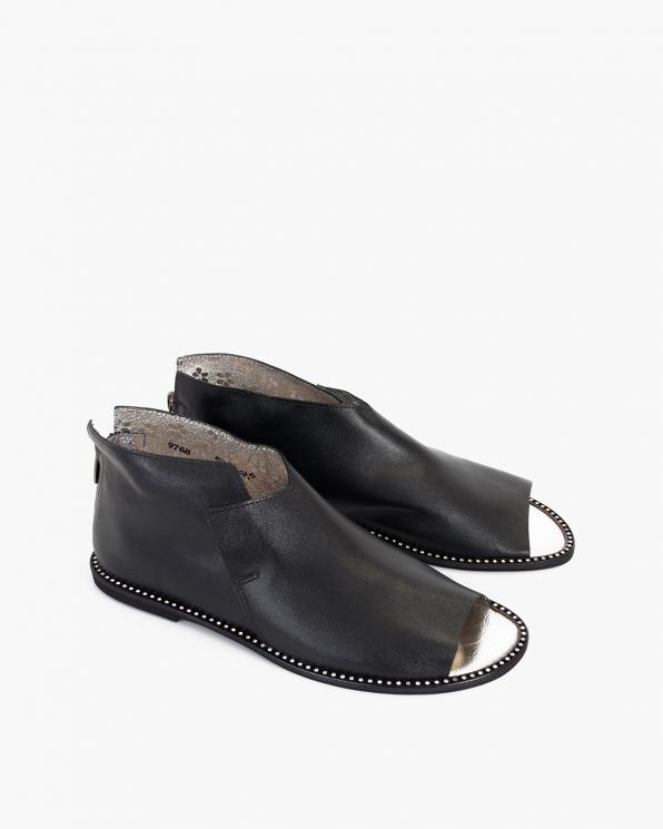 Czarne sandały damskie skórzane saszki  024-8679-80