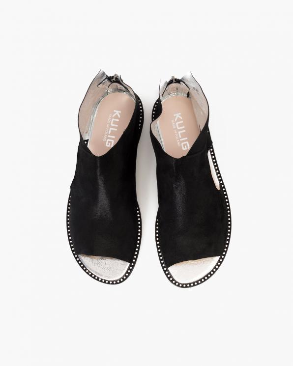 Czarne sandały damskie nubukowe saszki  024-2879-5441