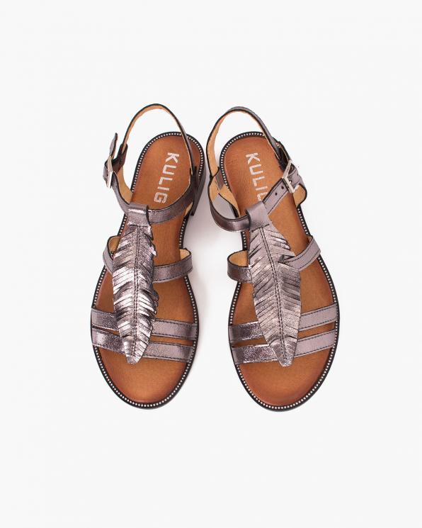 Platynowe sandały damskie skórzane   043-635-PLATYNA