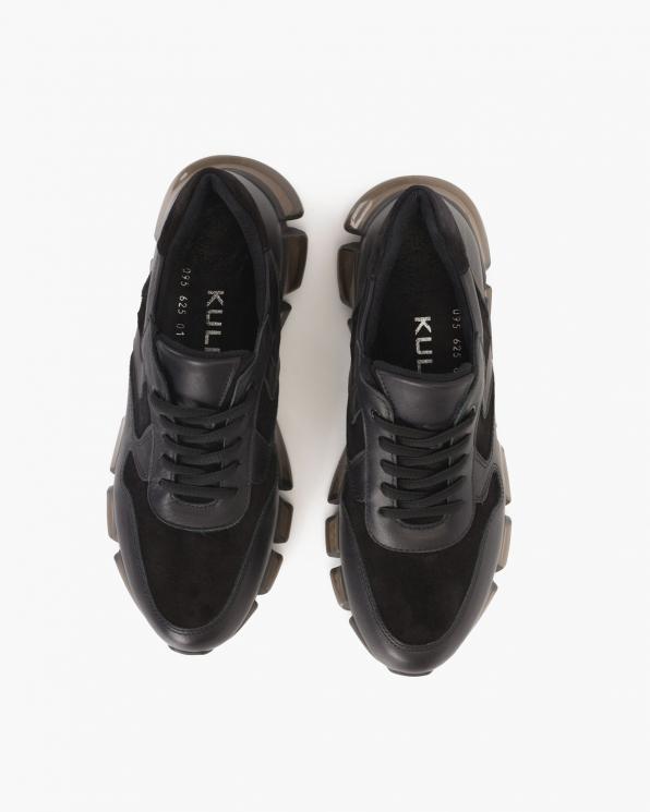Czarne sneakersy skórzane  108-625-CZARNY