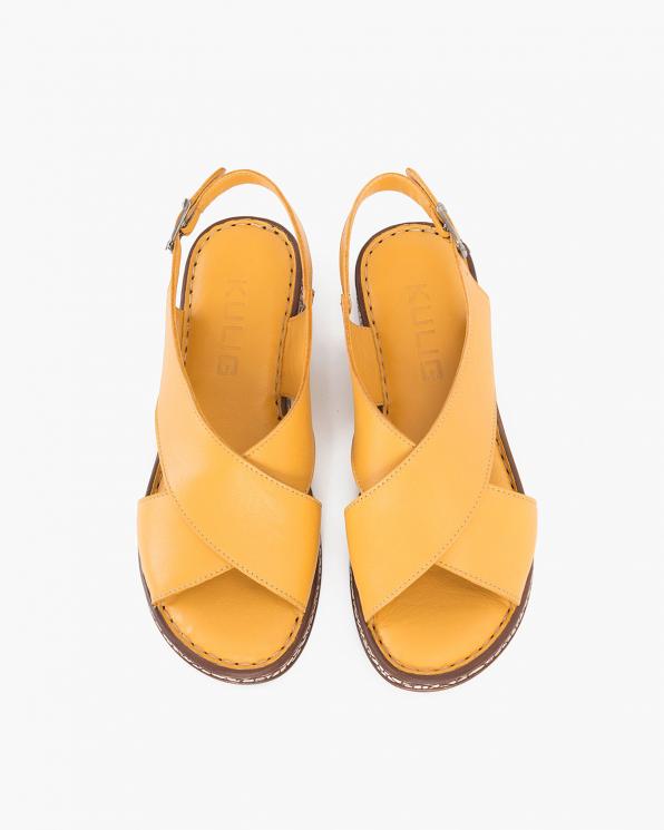 Żółte sandały damskie skórzane  108-1010-ZÓŁTY