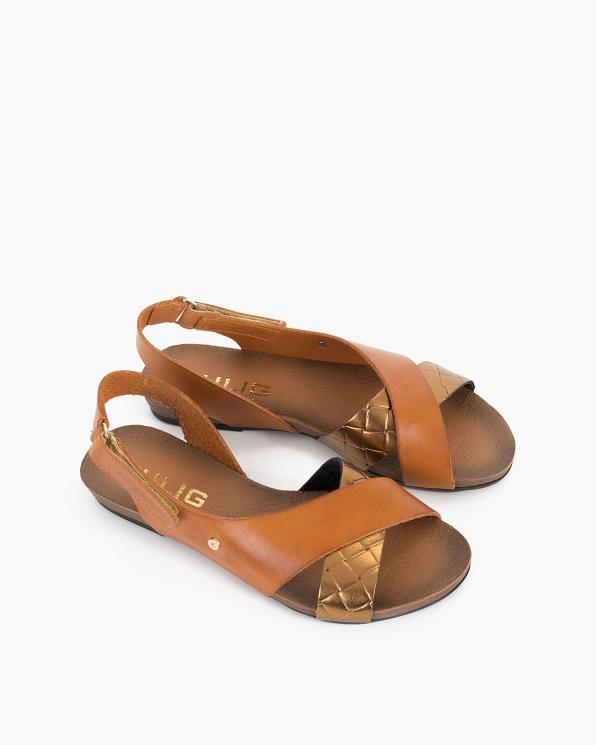 Brązowe sandały damskie skórzane  085-14104-BRĄZ