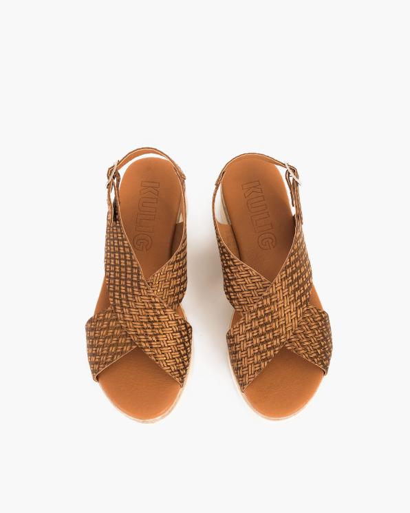 Brązowe sandały damskie skórzane  009-4133-BRĄZ