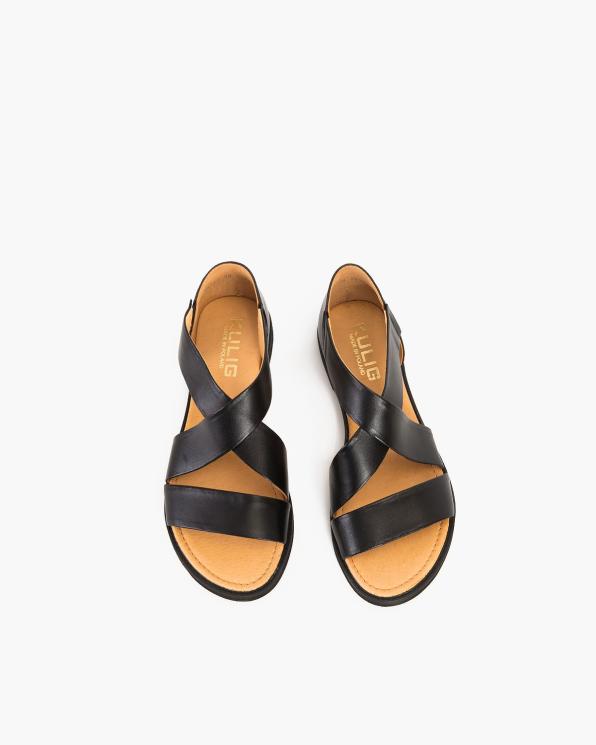 Czarne sandały damskie skórzane  005-76432-CZARNY