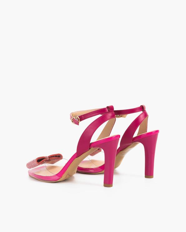 Różowe sandały damskie żelowe z kokardą  124-7252-FUKSJA