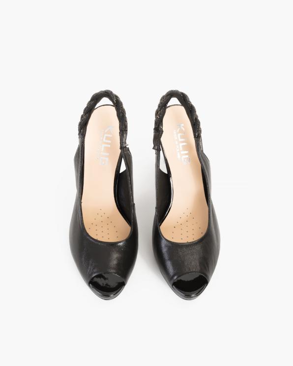 Czarne sandały damskie nubukowe na szpilce  024-39202-4671