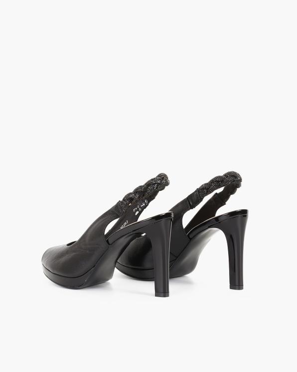 Czarne sandały damskie nubukowe na szpilce  024-39202-4671