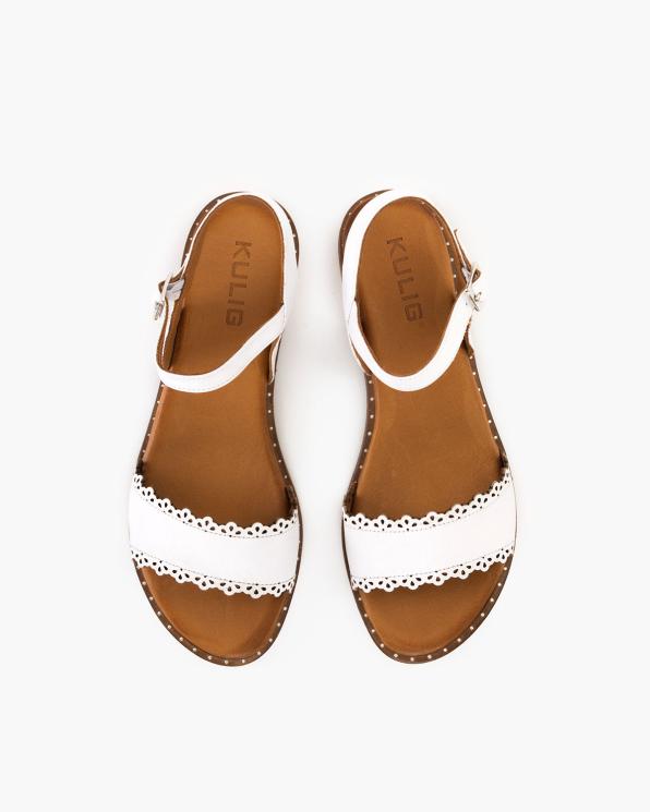 Białe sandały damskie z naturalnej skóry licowej  103-4172-BIAŁY