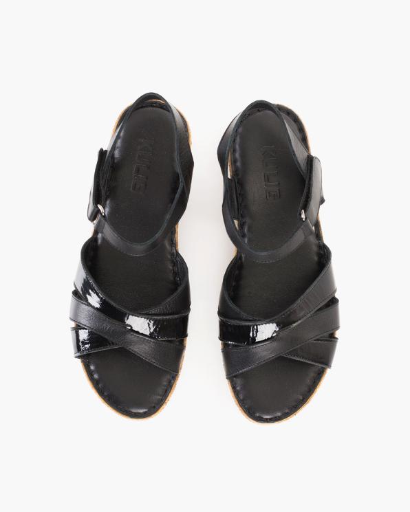 Czarne sandały damskie ze skóry naturalnej  144-3151-CZARNY