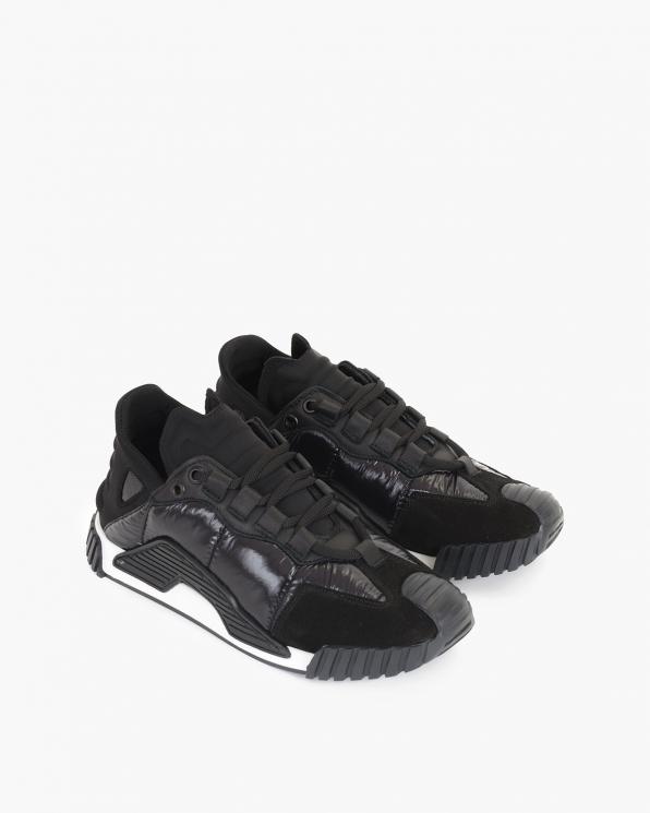Czarne sneakersy ortalionowe  083-119-CZARNY