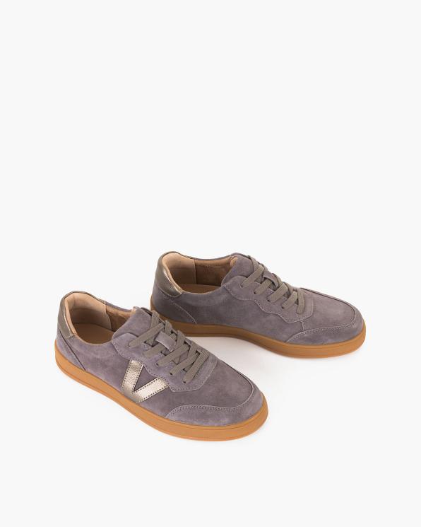 Szare adidasy damskie z naturalnej skóry zamszowej 105-85597-SZARY