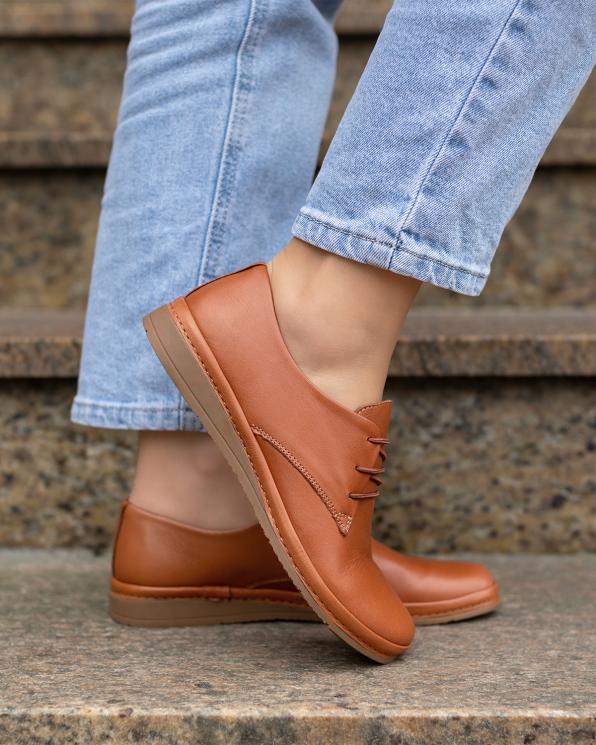 Rude półbuty damskie sznurowane ze skóry naturalnej 148-268119-RUDY