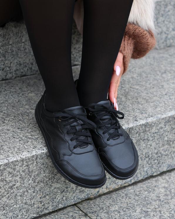 Czarne półbuty damskie barefoot z naturalnej skóry licowej 162-31019-CZARNY