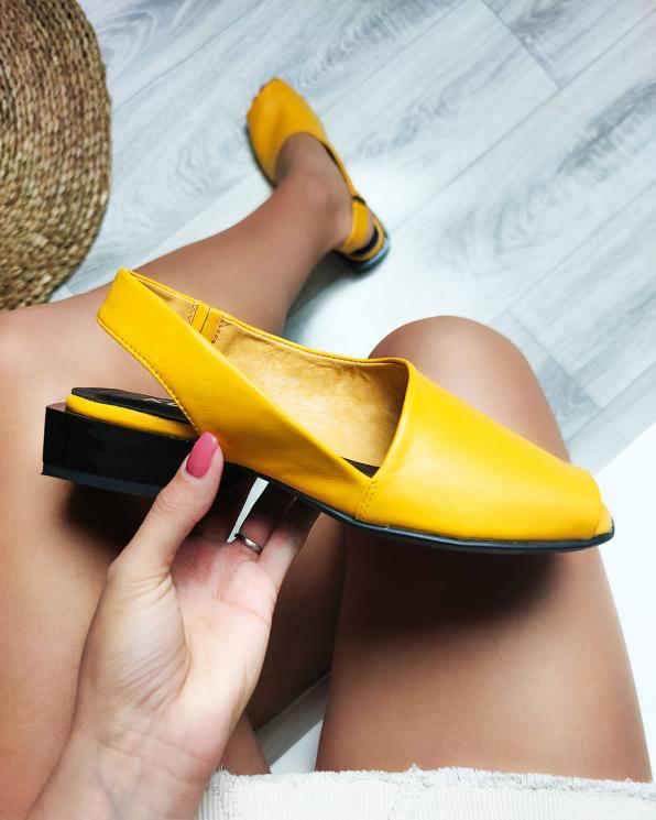 Żółte sandały damskie skórzane 108-204-ŻÓŁTY
