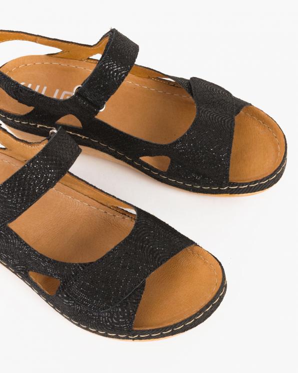 Czarne sandały skórzane  043 -964-CZARNY