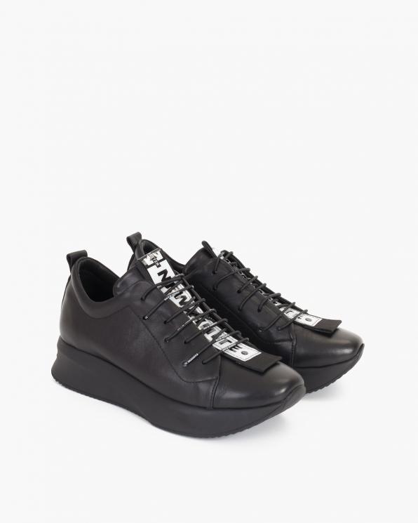 Czarne sneakersy skórzane 108-605-CZARNY