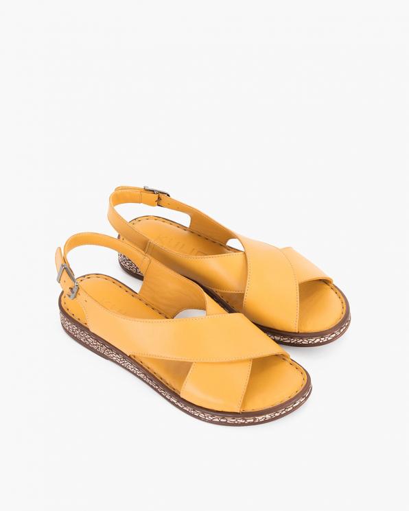 Żółte sandały damskie skórzane  108-1010-ZÓŁTY