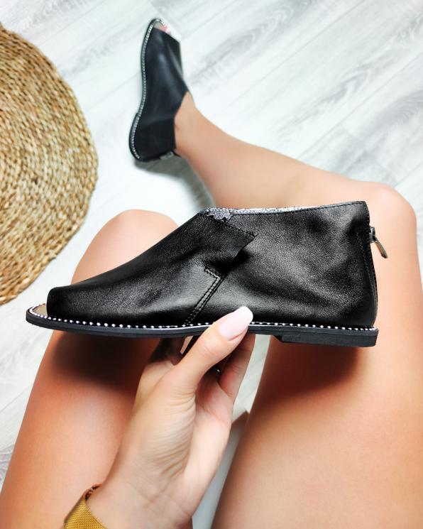 Czarne sandały damskie skórzane saszki  024-8679-80